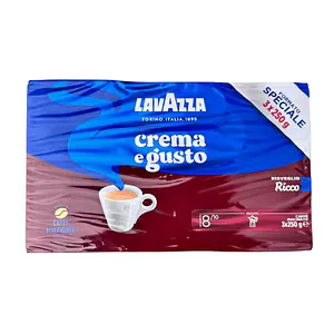 Cafea macinata Lavazza Crema e Gusto Ricco, 3x250g