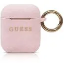 Guess Husa Silicon Airpods Generation 1/2 Roz (cu breloc)