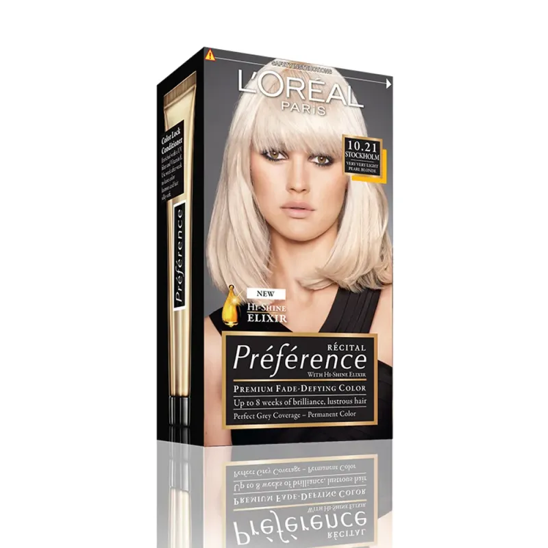 Vopsea de par permanenta L'Oreal Preference 10,21-Z2-Stockholm