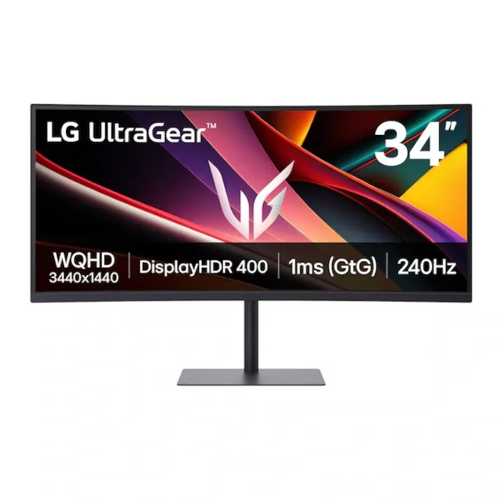 Monitor Gaming VA LED LG 34" 34G630A-B, WQHD 3440 x 1440, HDMI, DisplayPort, Ecran curbat, Boxe, 240 Hz, 1 ms Negru