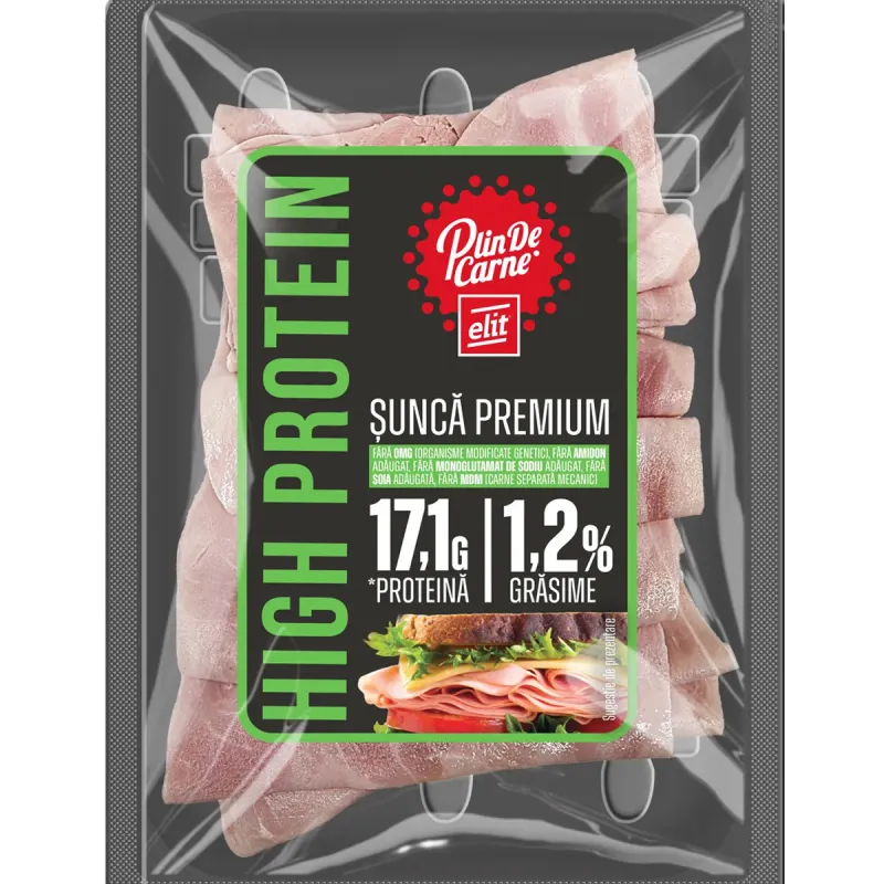 Sunca premium Elit Plin de Carne High Protein, feliata, 100 g