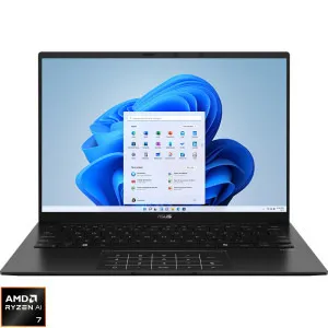 Laptop ASUS 14'' Zenbook 14 UM3406GA, WUXGA OLED Touch, Procesor AMD Ryzen™ AI 7 445 (8M Cache, up to 4.6 GHz), 32GB LPDDR5X, 1TB SSD, AMD Radeon 840M, Win 11 Home, Jade Black