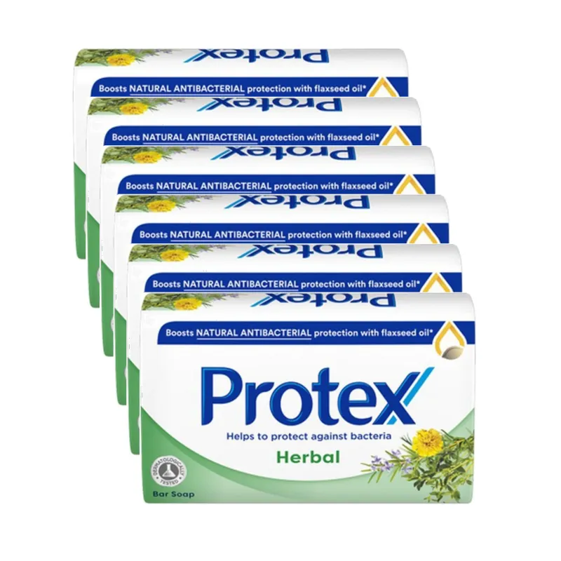 Sapun solid Protex Herbal cu ingredient natural antibacterian, 6 X 90 g