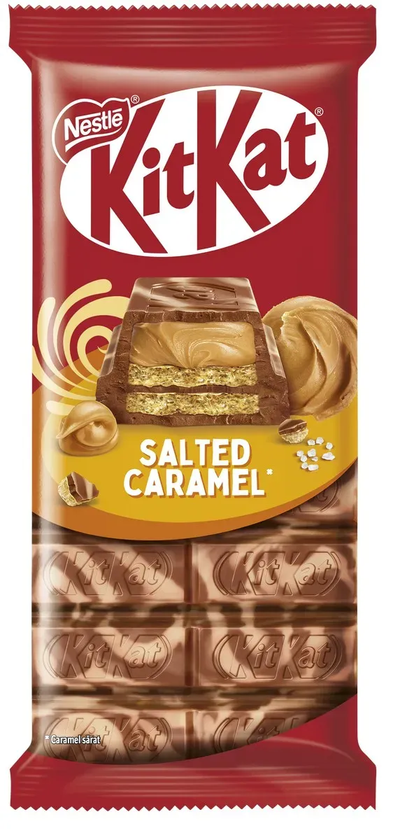 Ciocolata napolitana KitKat, crema cu caramel sarat, 99 g
