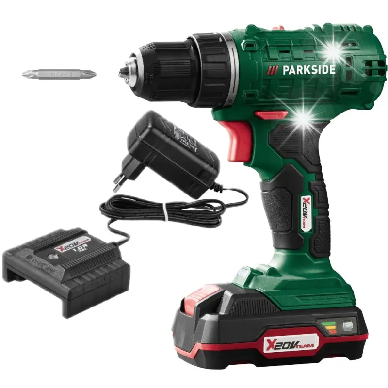 Masina de gaurit si insurubat, Parkside, PBSSA 20 Li A1, 35Nm, 20V, set cu acumulator si incarcator, 188x194x70mm