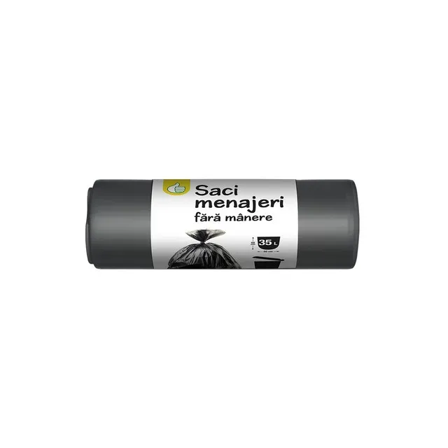 Saci menajeri Pouce, fara manere, 35 l, 20 bucati, negru