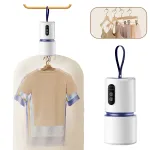 Uscator de rufe portabil pliabil, MOSMAOO®, Cu sac inclus, Capacitate 5 KG, Uscare Rapida la Temperatura Constanta, Silentios, Circulatie de Aer Cald la 360°, 85×85×166mm, Alb