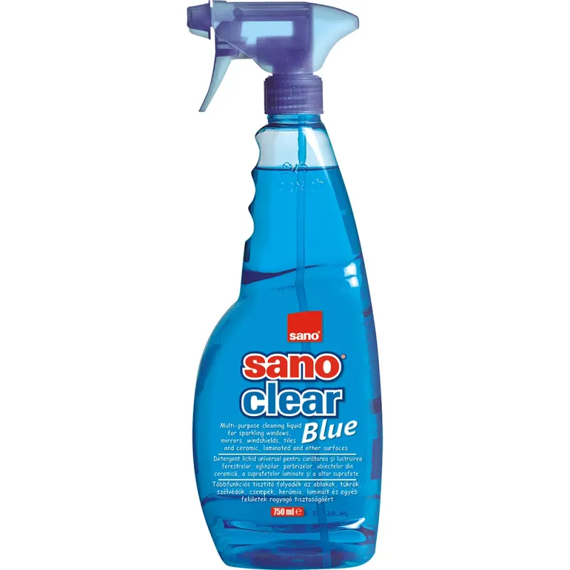Detergent pentru geamuri Sano Clear Blue, 750 ml