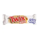 Baton cu biscuite si caramel invelit in ciocolata alba Twix, 46 g