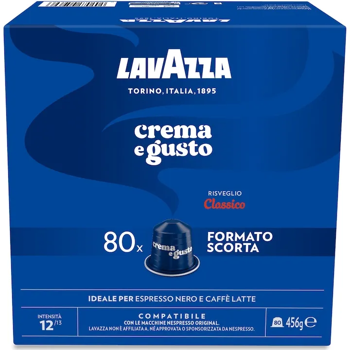 Cafea capsule, Lavazza Crema & Gusto, compatibile Nespresso, 80 buc x 5.7 g