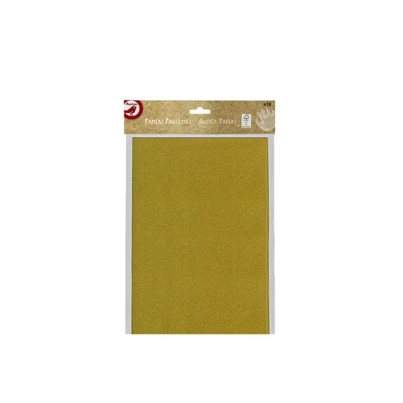 Set 10 buc hartie cu sclipici Auchan