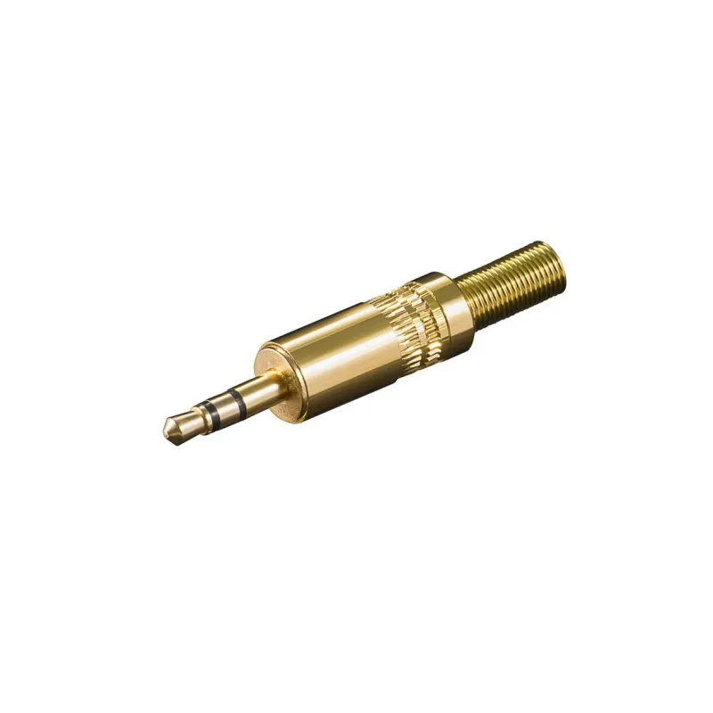 Conector jack 3.5mm stereo tata, aurit, Goobay