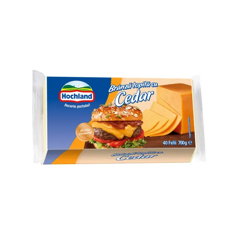 Branza topita cu cedar Hochland, felii, 700 g