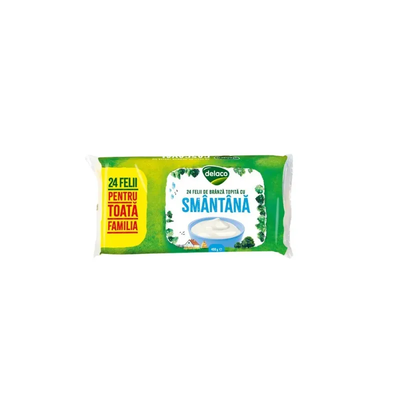 Branza topita cu smantana Delaco Apetito, felii, 400 g