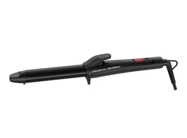 Ondulator de par Rowenta x Karl Lagerfeld CF321LF0, invelis Keratin & Glow, 200°C, negru