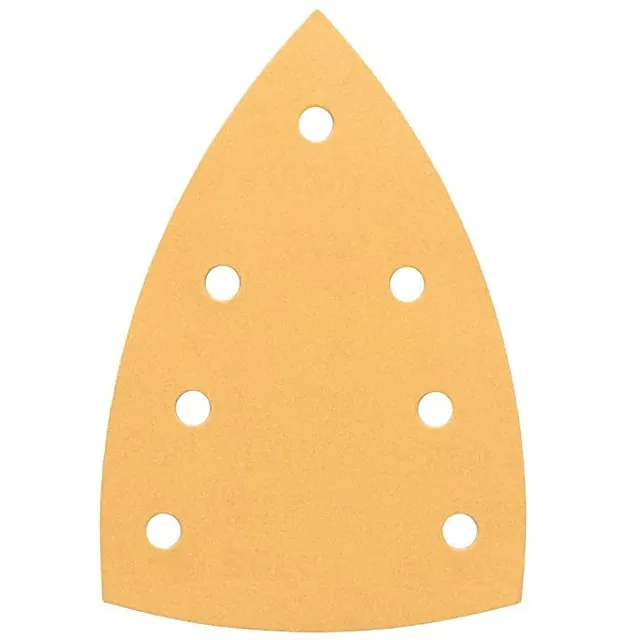 Set 10 buc triunghi abraziv DEERFOS CA331 GOLD 100x150 mm 7 gauri granulatie 400, prindere arici (cu scai, velcro)