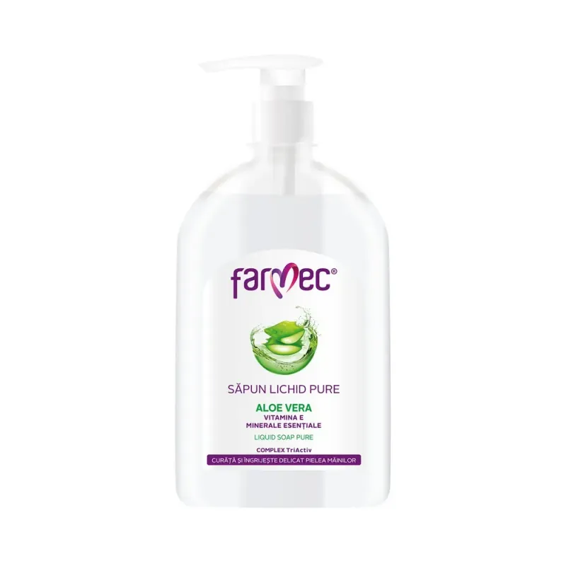 Sapun lichid Farmec Pure cu aloe vera, 500 ml