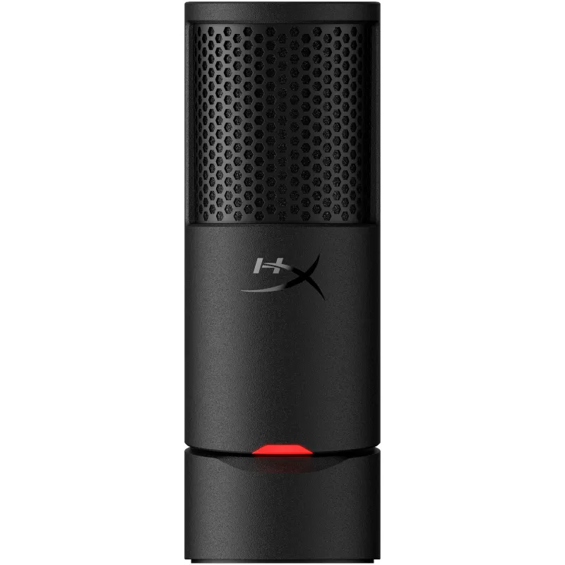 Microfon HyperX SoloCast 2 pentru gaming si creatori de continut, condensator, USB-C, senzor Tap-to-Mute cu indicator LED, stand antisoc si filtru pop integrate, 24-bit/96kHz, software HyperX NGENUITY, PC/Mac/PS5/PS4, negru