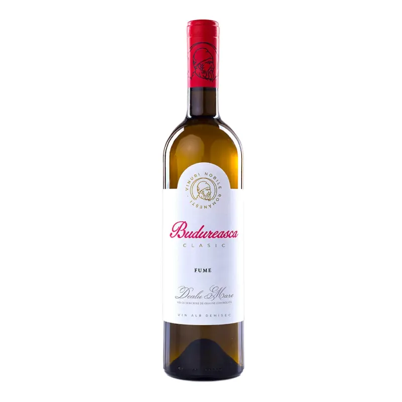 Vin alb demisec Budureasca, Sauvignon Blanc, Chardonnay, Pinot Gri, 0.75 l