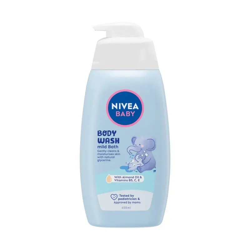 Gel de dus Nivea Mild Bath Baby, 450 ml