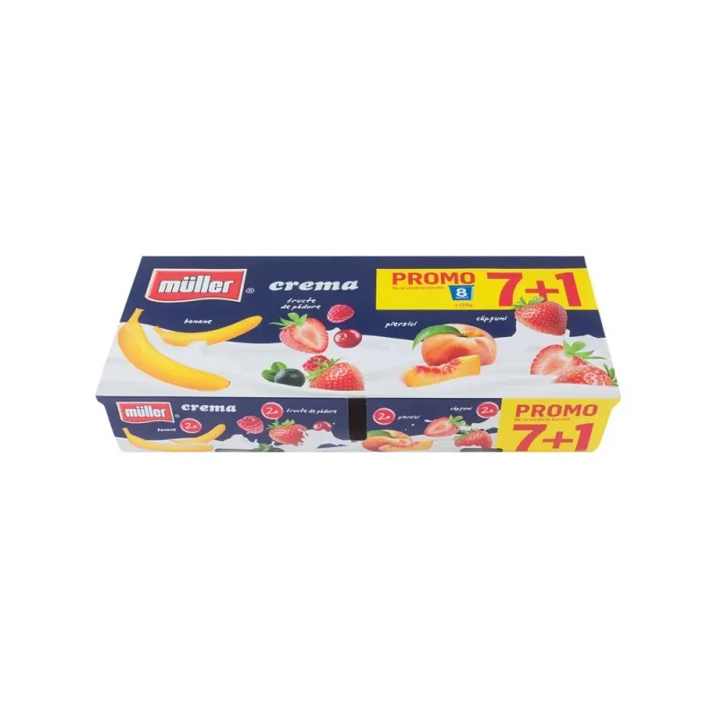 Iaurt cu fructe Muller, cremos, 8 x 125 g