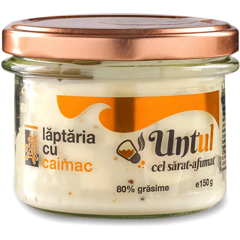 Unt sarat si afumat Laptaria cu caimac, 80% grasime, 150 g