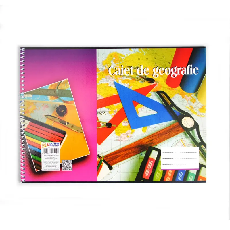 Caiet geografie Arhi Design, spiralizat, 32 file