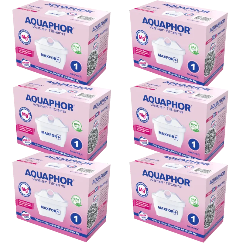 Set 6 filtre, Aquaphor, Maxfor+/MG, Alb