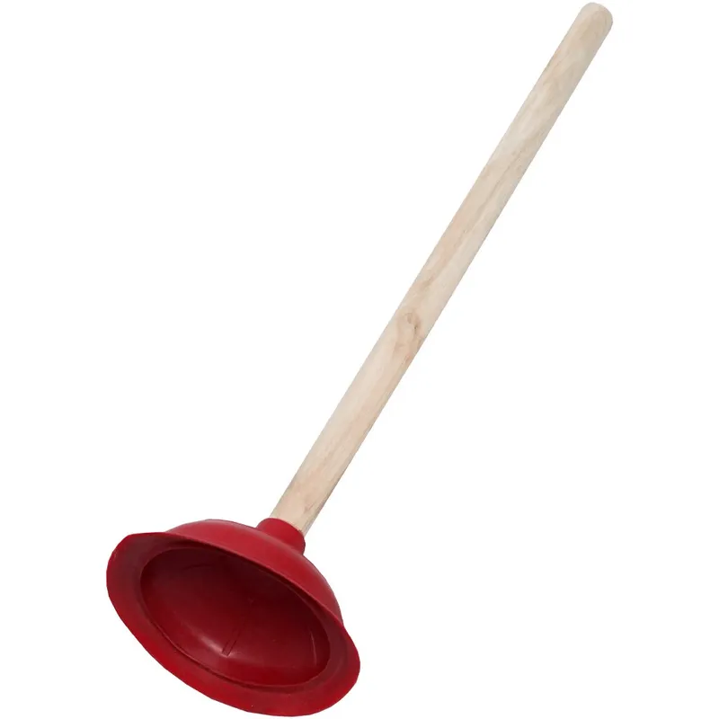 Desfundator chiuveta Adison cu maner lemn si ventuza cauciuc 130mm, 44cm