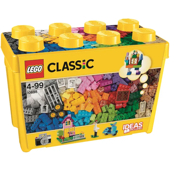 Set de constructie LEGO® Classic - Cutie mare de constructie creativa 10698, 790 piese, Jocuri Educative, Jucarii pentru Copii, Jucarii pentru Baieti si Fete, Cadou pentru Copii Pasionati de Jocuri de Constructie
