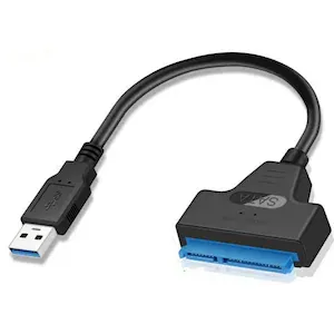 Adaptor USB la SATA, Pentru HDD/SSD, Plug and play, 20cm, Negru
