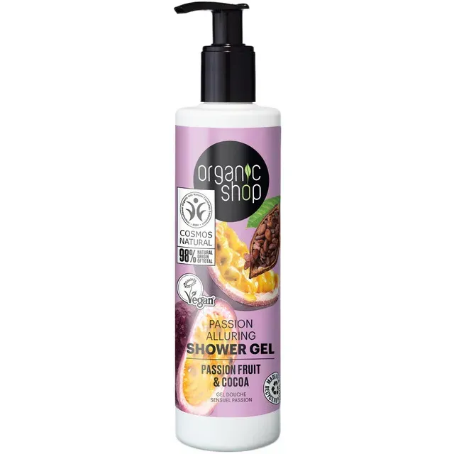 Gel de dus Organic Shop Passion Fruit & Cocoa, 280 ml
