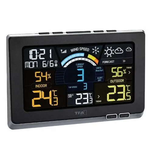 Statie TFA Meteo Digitala Spring Breeze cu Senzor Extern Wireless de Temperatura, Umiditate, Viteza si Vant
