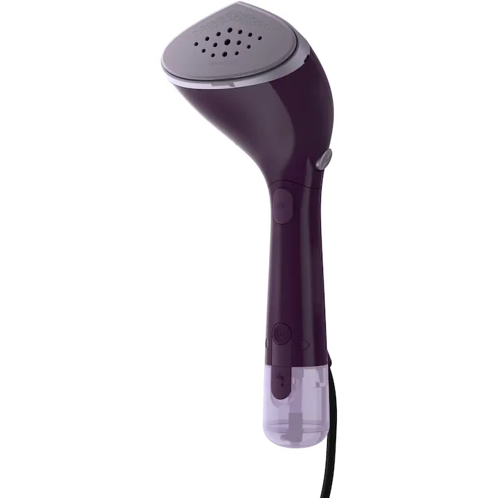 Aparat de călcat vertical portabil Philips STH7050/30 Seria 7000, 1500W, debit abur 28 g/min, rezervor de 100 ml detasabil + rezervor de apă suplimentar de 200 ml, talpă OptimalTEMP, 30 sec. incălzire, 2 niveluri de abur, 870 g, StyleMat, violet