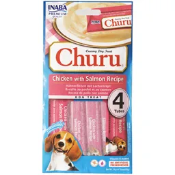 Recompense pentru caini, cu pui si somon 4x14g