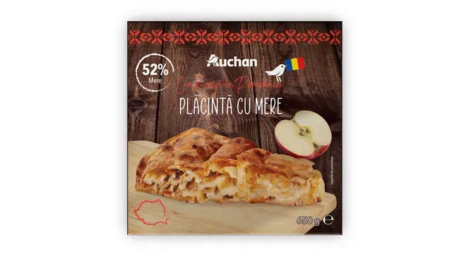 Placinta cu mere Auchan, 650 g