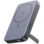 Acumulator extern Wireless UGREEN Magnetic Power Bank PB206, 10000mAh, 20W, Atasare magnetica Black, Suport inclus