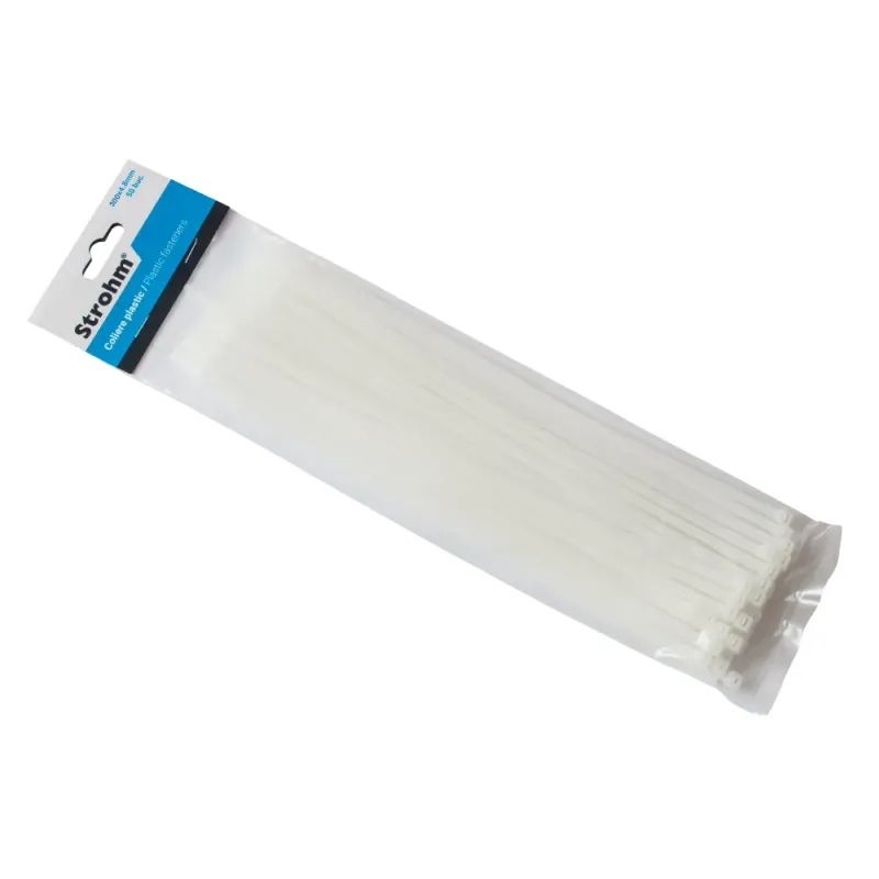 Colier din plastic Strohm cu dimensiunea de 300 x 4.8 mm 50 de bucati