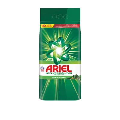 Detergent De Rufe Pudra Ariel Mountain Spring , 7.15kg, 110 Spalari