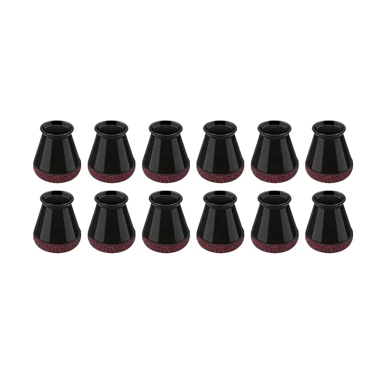 Set 12 protecții picioare scaun NEXTLY, antizgârieturi, antizgomot, negru-visiniu, 3x2.8cm S