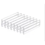 Set 8 Separatoare Reglabile Taotigzu, Organizatoare Sertare Extensibile din Plastic Transparent, 28–51 cm Lungime, 8 cm Inaltime, pentru Haine, Ustensile de Bucatarie si Birou, Transparent Organizator sertar