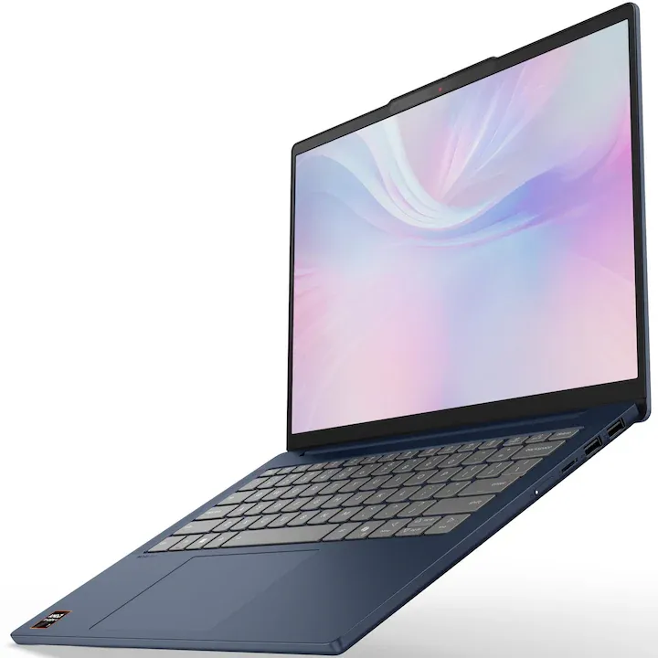 Lenovo IdeaPad Slim 5 14AKP10 cu procesor AMD Ryzen™ AI 7 350 pana la 5.0GHz, 14" WUXGA, OLED, 32GB DDR5 RAM, 1TB SSD, AMD Radeon™ 860M Graphics, No OS, Cosmic Blue