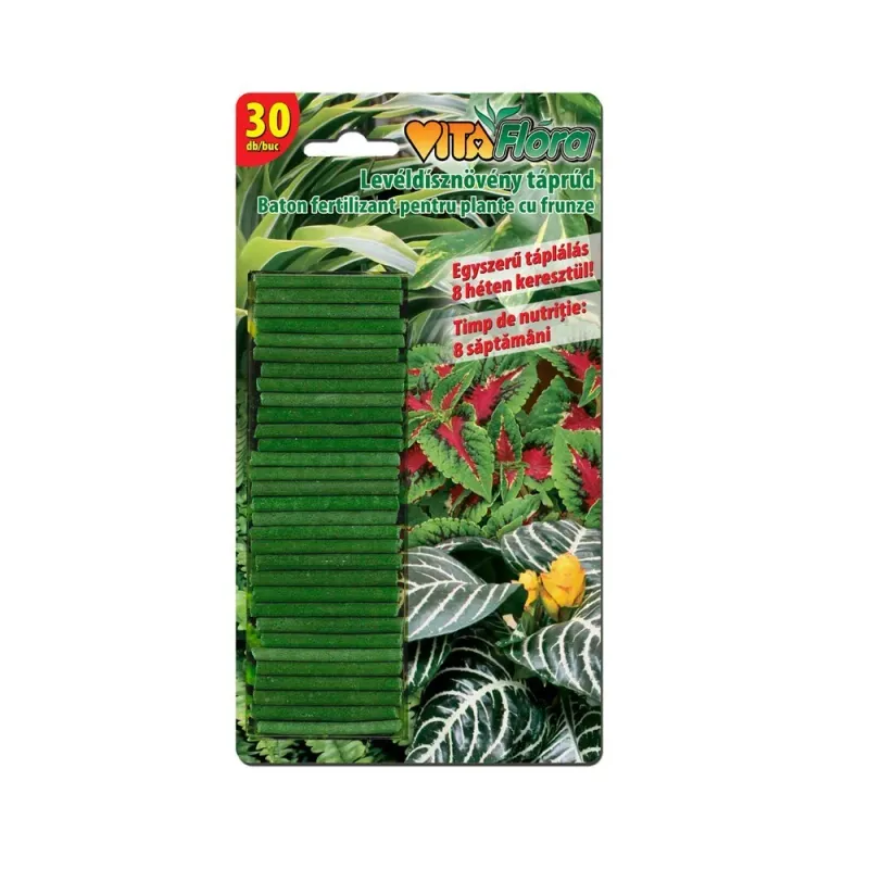 Baton fertilizant pentru plante cu frunze Vitaflora, 30 bucati