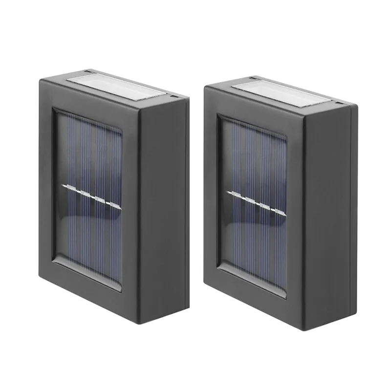 Set 2 lampi solare de perete, 2 LED-uri, impermeabil, mod senzor inteligent, alb, 10x7.5x3cm