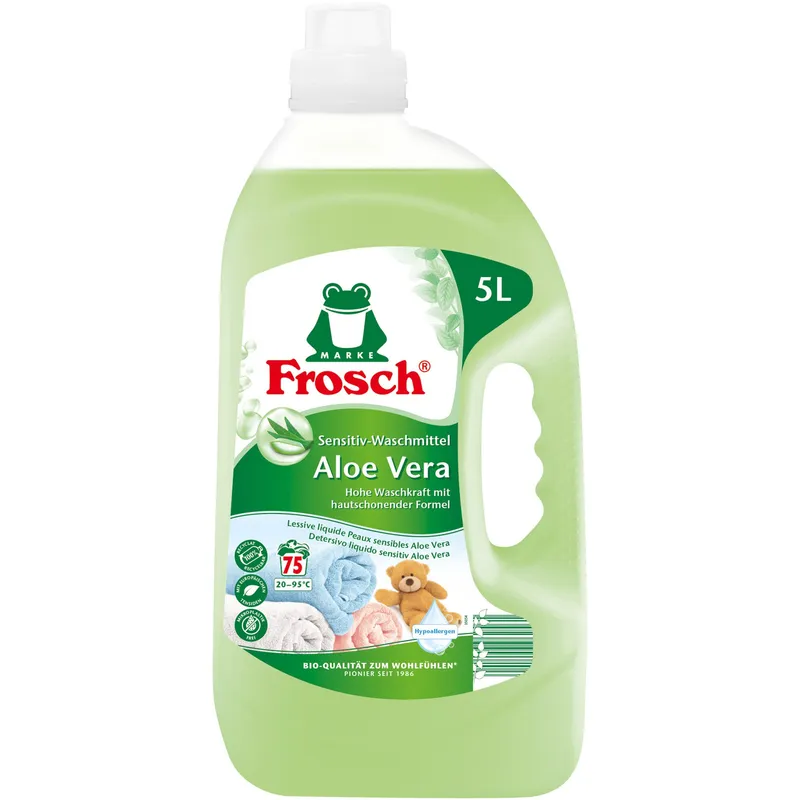 Detergent lichid de rufe hipoalergenic, Frosch, Aloe Vera, 5L