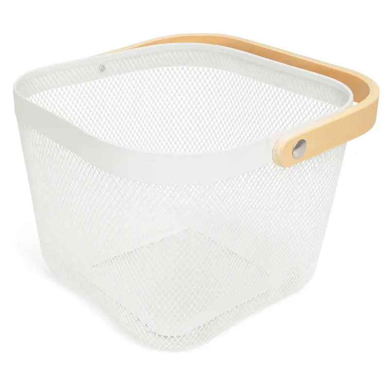 Cos cu maner Heinner Home Risa, metal, 24.5 x 24 x 17.5 cm, alb