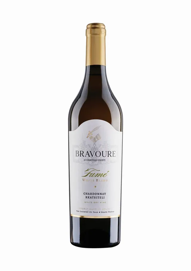 Vin alb sec Chateau Cristi Bravoure Fume, Chardonnay si Rkatsiteli, 0.75 l