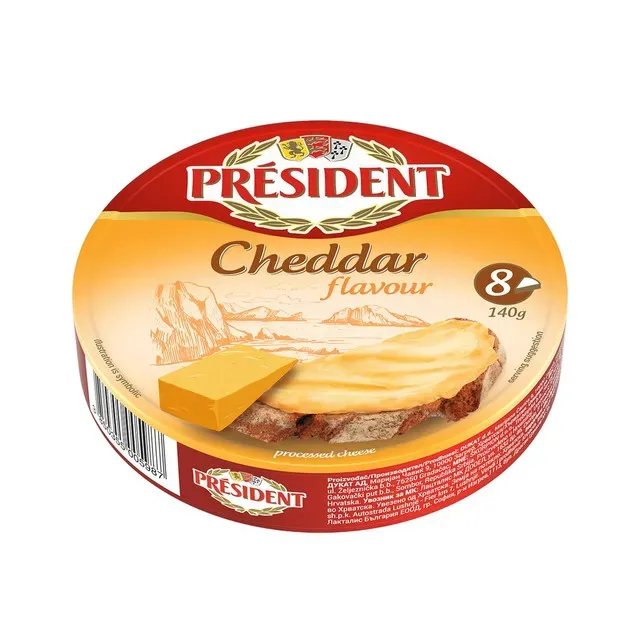 Branza topita cheddar President, 140 g