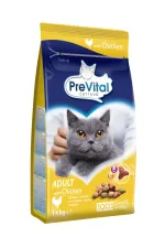 Hrana uscata pentru pisici adulte PreVital, pui, 1.4 kg