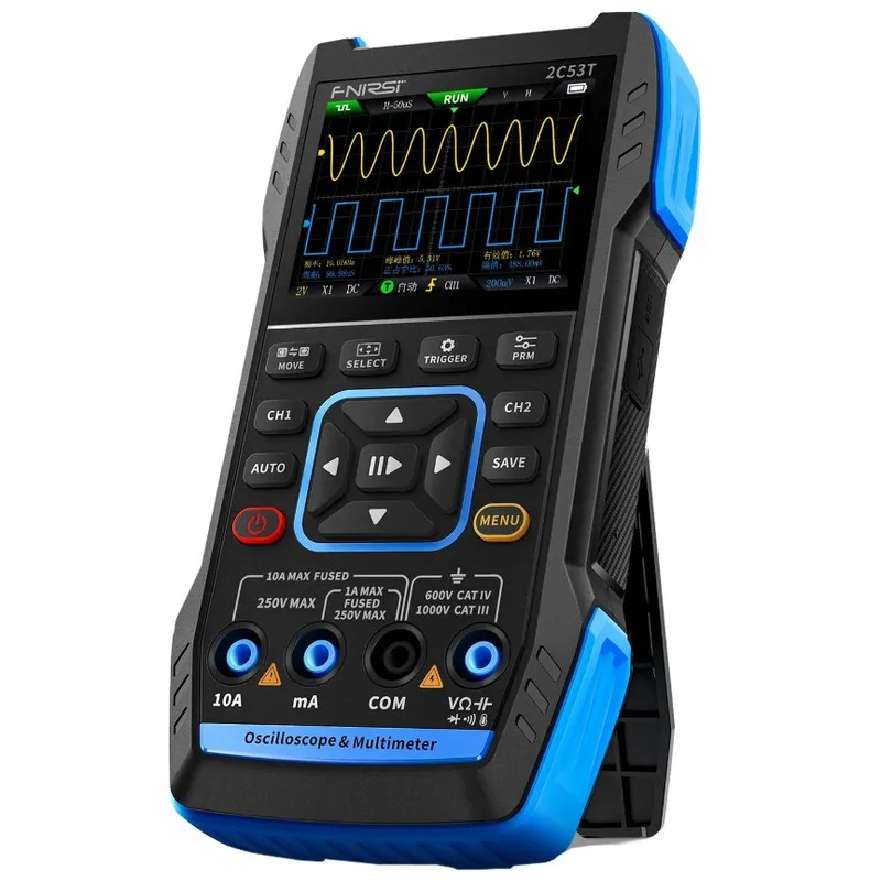 Osciloscop digital FNIRSI 2C53T, 50MHz, 250Ms/S, 2 canale, afisaj color HD 2.8" 167x89x35mm
